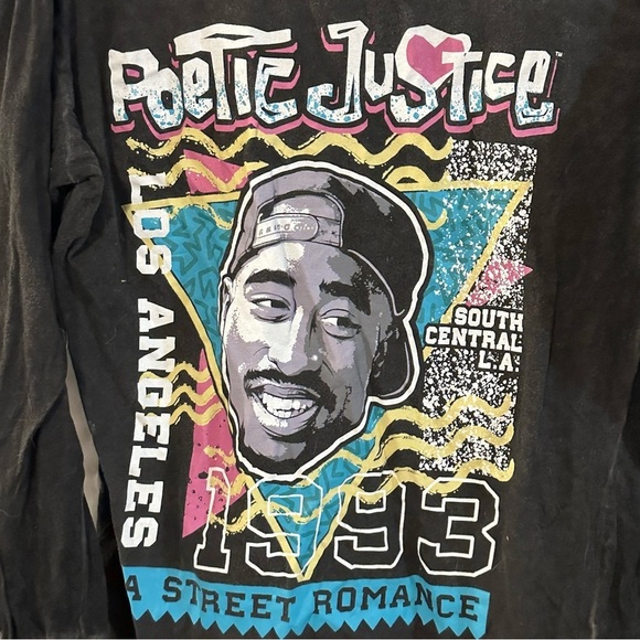 2Pac Rap Rapper Poetic Justice Graphic Long Sleeve Shirt - Picture 2 of 4